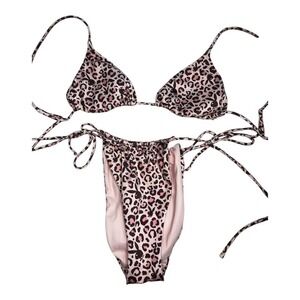 Leopard print playboy bikini